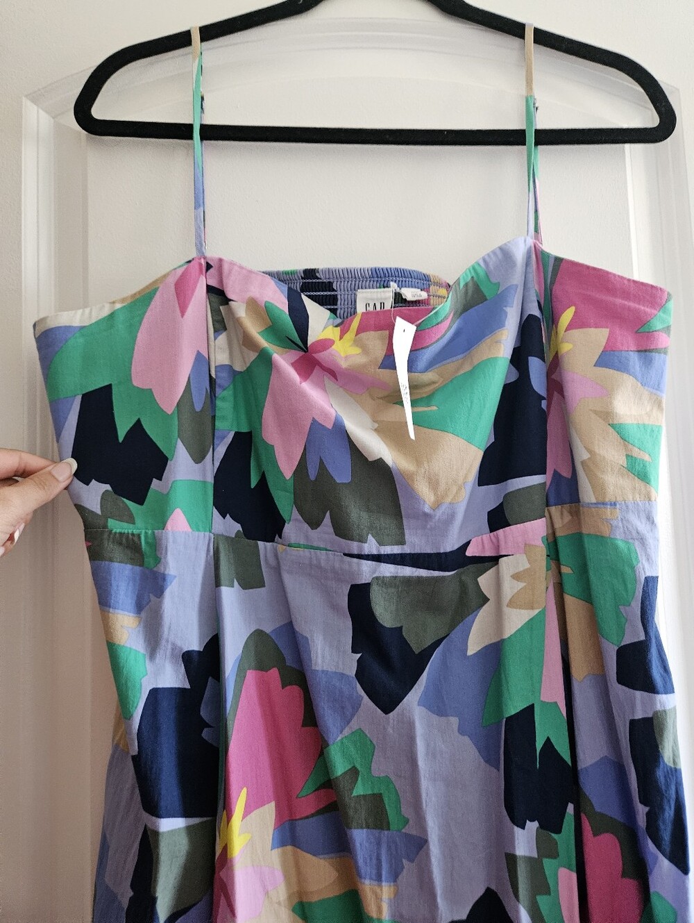 NWT GAP Multifloral Poplin Print Squareneck Midi Dress - Picture 2 of 5